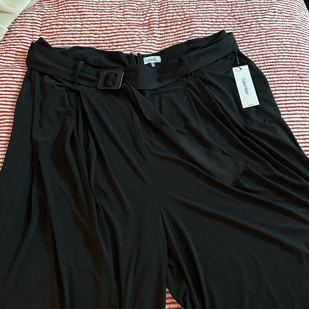 Calvin Klein Elegant Black Wide Leg Gauchos